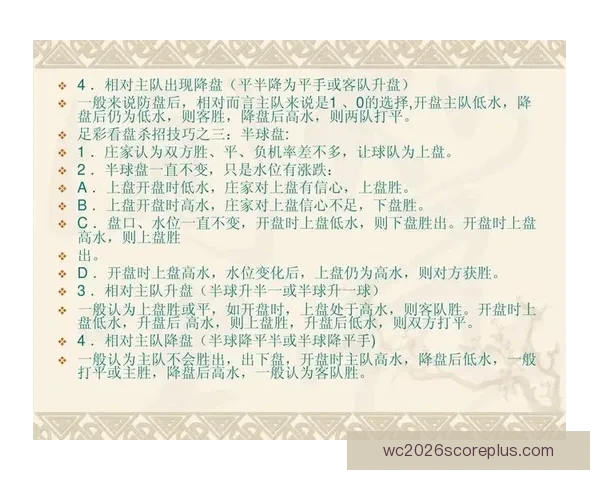 教你快速看懂足球盘口技巧全面解析方法